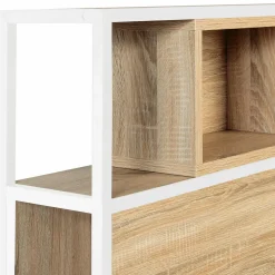 IDMarket Tête de lit industrielle 145 cm bois et métal blanc* Collection Industrielle|Chambre Complète Adulte