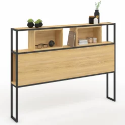 IDMarket Tête de lit industrielle 165 cm bois et métal* Collection Industrielle|Chambre Complète Adulte