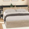 IDMarket Tête de lit sur pied bois et noir avec rangement pour lit 140-160 cm* Têtes De Lit|Chambre Complète Adulte