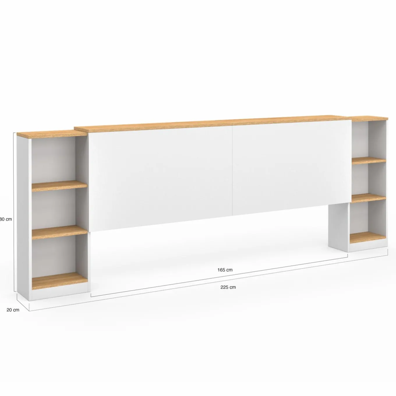 IDMarket Tête de lit sur pied extensible blanc et façon bois avec chevets* Têtes De Lit|Chambre Complète Adulte