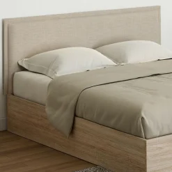 IDMarket Tête de lit suspendue en tissu lin beige de 160 cm* Collection Moderne|Chambre Complète Adulte