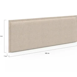 IDMarket Tête de lit suspendue en tissu lin beige de 160 cm* Collection Moderne|Chambre Complète Adulte