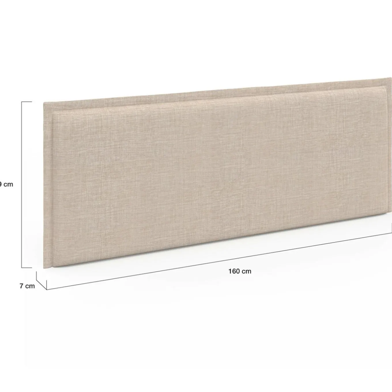 IDMarket Tête de lit suspendue en tissu lin beige de 160 cm* Collection Moderne|Chambre Complète Adulte