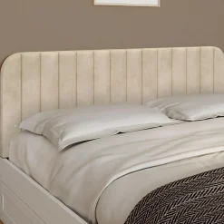 IDMarket Tête de lit suspendue en velours beige 160 cm* Collection Moderne|Têtes De Lit