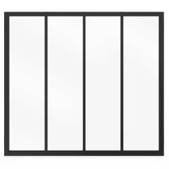 IDMarket Verrière 4 vitrages L. 120 x H.108 cm en métal noir et verre trempé* Produits D’Aménagement Intérieur|Décoration Et Accessoires