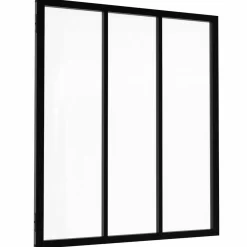 IDMarket Verrière atelier 3 vitrages métal noir et verre trempé* Produits D’Aménagement Intérieur|Collection Agencement Magasin