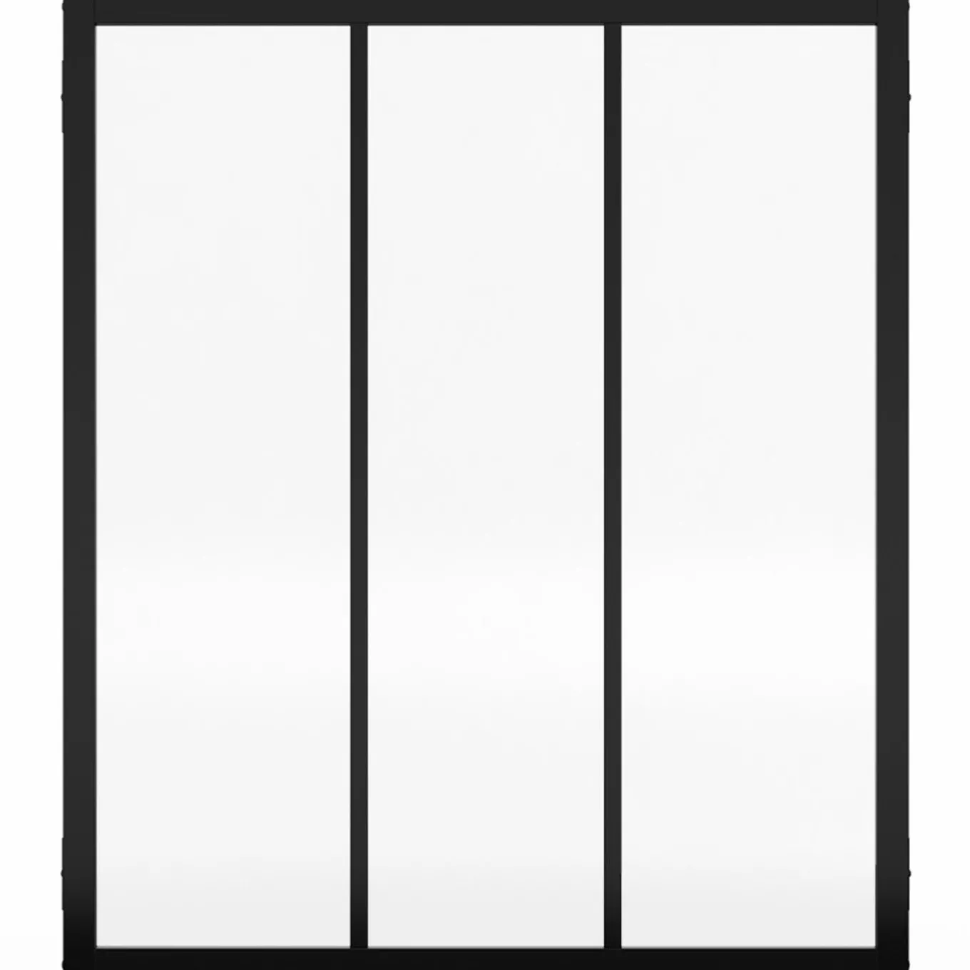 IDMarket Verrière atelier 3 vitrages métal noir et verre trempé* Produits D’Aménagement Intérieur|Collection Agencement Magasin