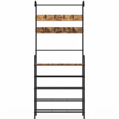 IDMarket Vestiaire d'entrée 5 étagères style industriel* Collection Vintage|Vestiaires Et Meubles D'Entrée
