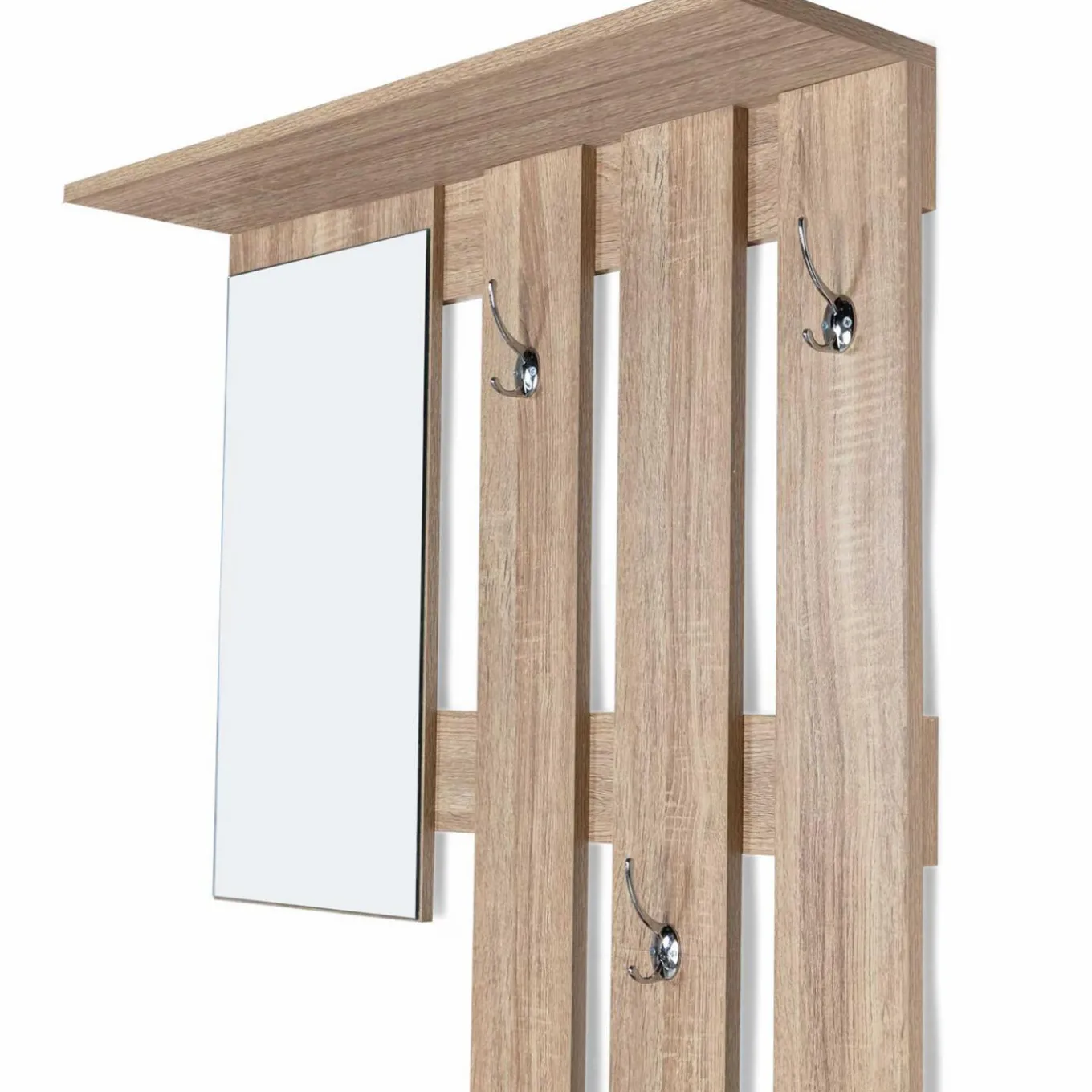 IDMarket Vestiaire d’entrée avec miroir, porte-manteaux et range-chaussures en lot* Meubles Hauts|Collection Design