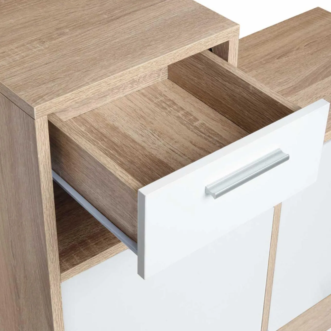 IDMarket Vestiaire d’entrée avec miroir, porte-manteaux et range-chaussures en lot* Meubles Hauts|Collection Design