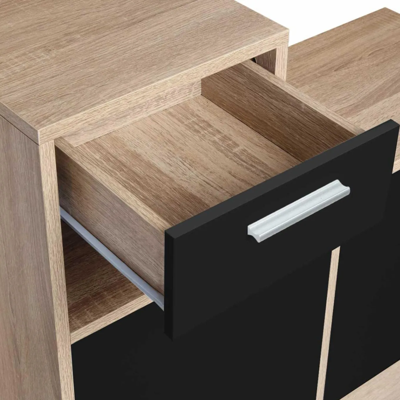 IDMarket Vestiaire d'entrée avec miroir, porte-manteaux et range-chaussures* Meubles Hauts|Collection Design