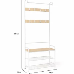 IDMarket Vestiaire d'entrée industriel bois et métal blanc* Vestiaires Et Meubles D'Entrée