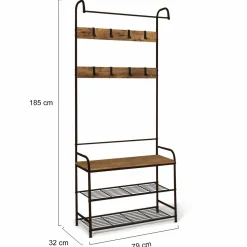 IDMarket Vestiaire d’entrée style industriel avec banquette* Meubles Hauts|Collection Industrielle