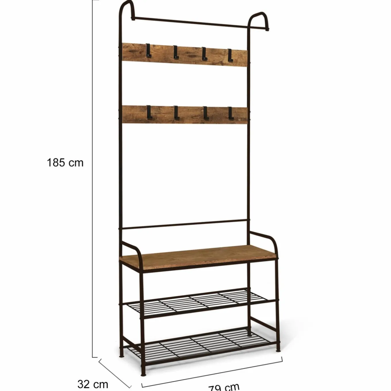 IDMarket Vestiaire d’entrée style industriel avec banquette* Meubles Hauts|Collection Industrielle