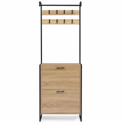 IDMarket Vestiaire industriel bois et métal noir* Meubles En Bois|Collection Industrielle