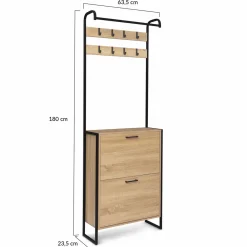 IDMarket Vestiaire industriel bois et métal noir* Meubles En Bois|Collection Industrielle