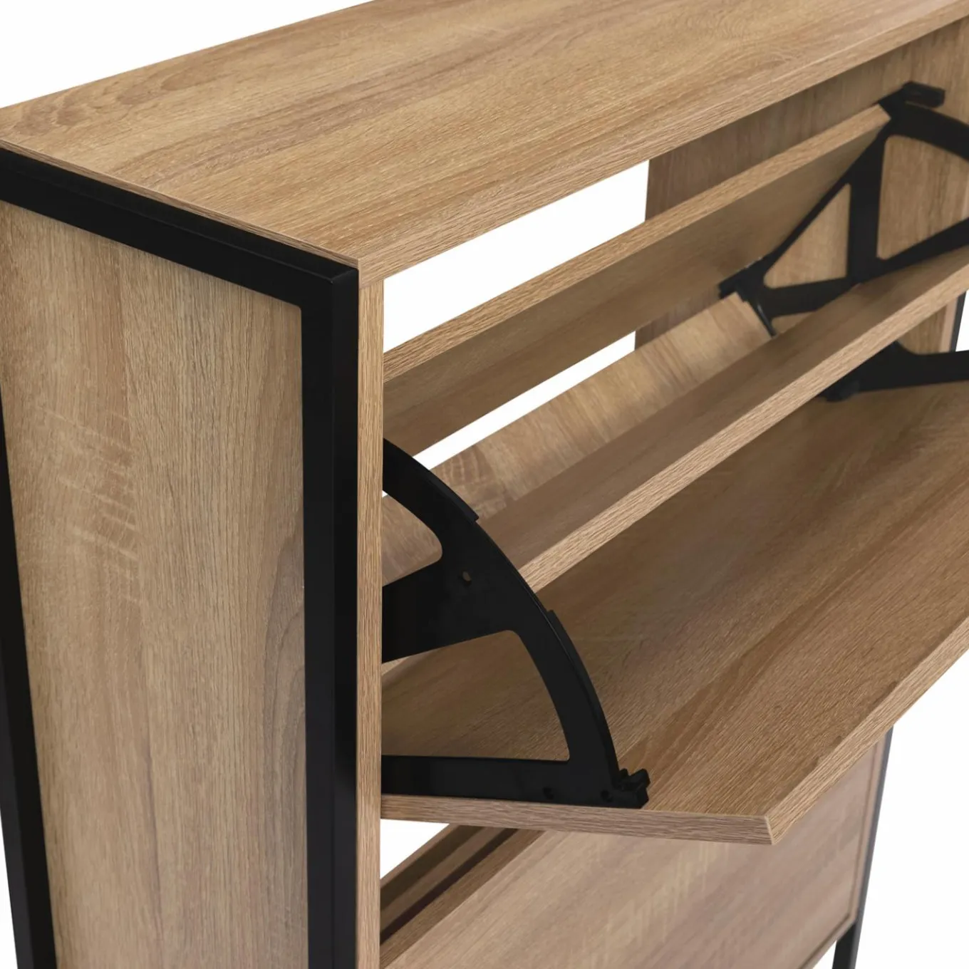 IDMarket Vestiaire industriel bois et métal noir* Meubles En Bois|Collection Industrielle