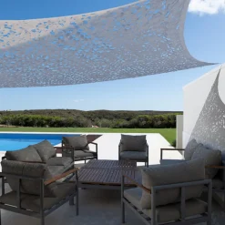 IDMarket Voile ombrage camouflage gris clair rectangulaire 4x6m* Voiles D'Ombrage